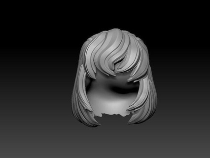 3d cabello estilizado niña stl modelo estilo impresión Arte esculturas 3d print model - Mito3D