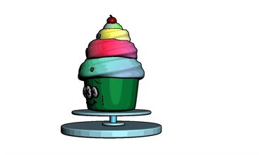 3d ghiaccio crema carina gelato cartone stile toon cibo dolce cupcake arte sculture 3d print model - Mito3D