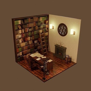 3d isométrique chambre mixeur salle bibliothèque réaliste maison 3d print model - Mito3D
