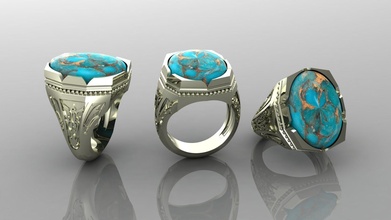 3d jewelry ring gold silver printable fashion gem diamond jewellery platinum opal rings 3d print model - Mito3D
