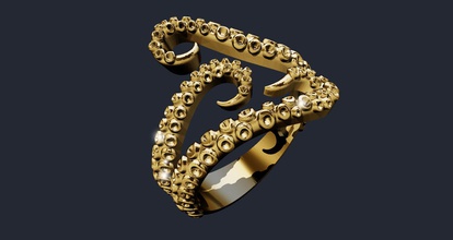 3d de la joyería del anillo joya oro imprimible plata los anillos gem diseño art brillante diamante 3d print model - Mito3D
