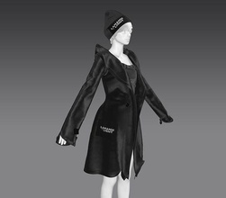 3d leather jacket lananhlight woman marvelous fashion black hat beanie 3d print model - Mito3D