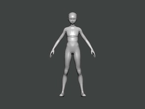 3d model-base mesh0001 basemesh character woman human body female anatomy person base sculpt mesh statue science art 3d print model - Mito3D