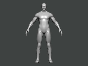 3d model-base mesh0002 base mesh art anatomy man brawny strength figure illustration fitness people body science deco statue 3d print model - Mito3D