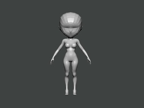 3d model-base mesh0006 basemesh character woman human body female anatomy person base sculpt mesh face statue science art 3d print model - Mito3D