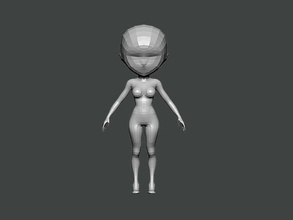 3d model-base mesh0007 basemesh character woman human body female anatomy person base sculpt mesh face statue science art 3d print model - Mito3D