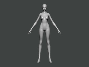 3d model-base mesh0008 basemesh character woman human body female anatomy person base sculpt mesh face statue science art 3d print model - Mito3D