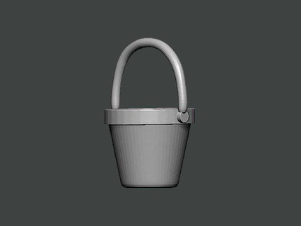3d model bucket0001 Sicherheit Stahl isoliert Container Schutz glasiert Plastik leer Chrom Weiß Natur Werkzeug Versand Kunst 3d print model - Mito3D