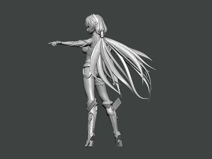 3d model character0004 weiblich anime charakter frau karikatur körper mädchen zahl kopf männlich lego figur person statue kunst 3d print model - Mito3D