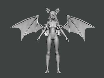 3d model-character0017 female bat wings character man woman human cartoon body girl figure head male face lego figurine person hair statue art 3d print model - Mito3D
