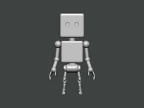 3d model-character0022 robot technology machinery isolated retro science futuristic illustration cyborg man mechanical audio device white excavator scientific closeup art 3d print model - Mito3D