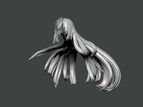 3d model hair0001 cabeza of anime personaje cabello mujer niña belleza anatomía cara salón peinado champú barbero cuerpo ciencias cosmético acondicionador salud peluquero desodorante laca perfume arte 3d print model - Mito3D