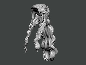 3d model hair0003 statue of femme longue cheveux fille beauté tête anatomie visage salon coiffure shampooing coiffeur corps science cosmétique conditionneur santé déodorant laque art 3d print model - Mito3D