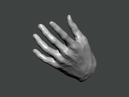 3d model hand0025 mano toccare uomo concettuale monocromo aiuto isolato donna buio arte corpo dito ipad bianca idea 3d print model - Mito3D