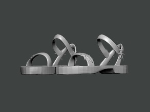 3d model shoes0021 sandalen illustration chrom stahl metallisch glasiert sicherheit modern isoliert schutz design wissenschaft wissenschaftlich weiß nahansicht chemie kunst 3d print model - Mito3D