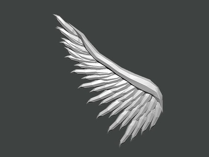 3d model wing0005 ángel ala naturaleza monocromo pájaro arte pluma desunido resumen agua agudo afilado oscuro bosque gaviota guacamayo mar oceano arma escarlata 3d print model - Mito3D
