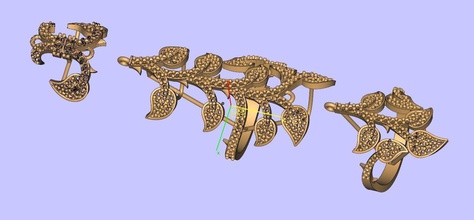 3d model gold illustration design pattern jewelry shape rings 3d print model - Mito3D