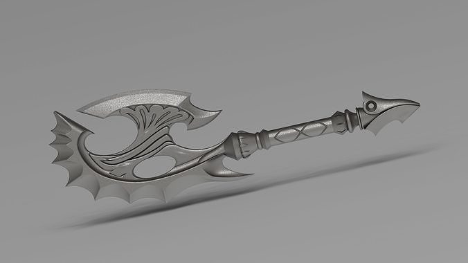 3d model art battle axe lineage2 game weapon dagger knife cosplay lineage lineage2cosplay melee games toys accessories l2 bladed hammer dwarf razer 3D print model - Mito3D