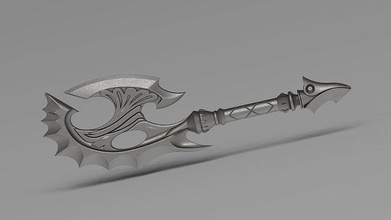 3d model art of battle axe lineage2 game weapon dagger knife cosplay lineage lineage2cosplay melee games toys accessories l2 hammer dwarf 3d print model - Mito3D
