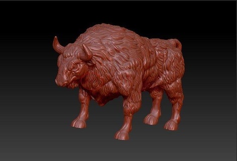 3d model bison kod 4-001 jewellery gold printable silver zbrush stl 3dm cad jewelry art sculpture animal sculpting pendant games nature pendants statue fantasy 3d print model - Mito3D