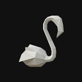 3d Modell Flamingo Papier Origami Lowpoly Papercraft 3dprint druckbar Drucker for3dprinting Tier stilisiert Innere Design niedrig poly Büro Kunst Statue Säugetier Skulpturen 3d print model - Mito3D