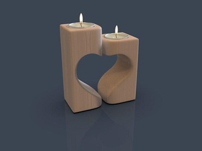 3d model heart candlestick candle wax candlelight burnt love retro dark lamp houseware general decor valentine gift romantic light glow flame house accessories 3d print model - Mito3D