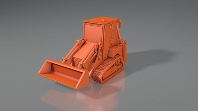 3d model of jcb crawler mini tractor ver2 machinery machine equipment jbc scoop tool excavator power industrial dipper engineering technology heavy printing undercarriage bulldozer hobby diy automotive 3d print model - Mito3D