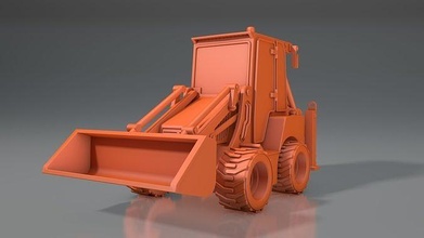 3d model of jcb wheeled mini tractor machinery machine industry bulldozer loader excavator equipment scoop tool industrial plowing heavy dipper wheel special excavate technologies hobby diy automotive 3d print model - Mito3D