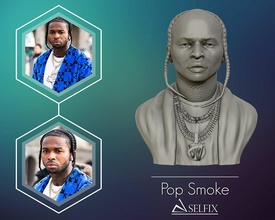 pop fumo 3d modello ritratto scultura statua cantante rap assassinato 3dmodel 3dprint popsmoke arte sculture 3d print model - Mito3D