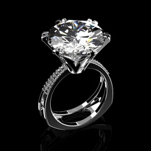 3d model solitaire kesmek el ring pv elmas yüzük stl yazdırılabilir tasarım takı beyaz altın moda nişan düğün platin lüks değerli döşemek yüzükler 3d print model - Mito3D