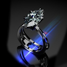 3d modello solitario marchesa tagliare el ring cl diamante squillare stl cad stampabile design gioielleria bianca oro argento moda gioielli fidanzamento nozze lusso platino gemma anelli 3d print model - Mito3D