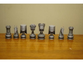 3d modelo stl impressão xadrez crânio jogos imprimível borda cavaleiro estilizado cavalo rei rainha estratégia prata torre extremo esporte brinquedos 3d print model - Mito3D