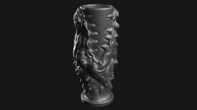 3d model of vase - glass dragon print cup goblet crocodile decor utensil tank beast creature monster reptile trophy prey house kitchen dining 3d print model - Mito3D