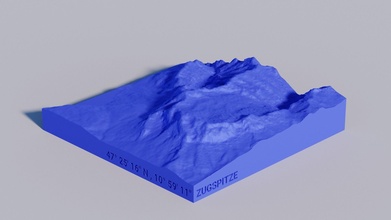 3d model of zugspitze dağ çevre zirve cnc manzara arazi haritalar dağlar alpler almanya bavyera doğa yürüyüşü iz kendin yap hobi 3d print model - Mito3D