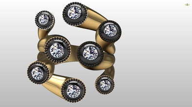 3d modeller 3dring grup parlak cad elmas moda halkalar takı yüzük platin sevgili hediye Gümüş altın mücevher mücevher 3d print model - Mito3D