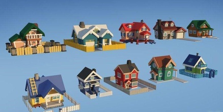 3d models - unity asset store city houses toon house architecture 3dgame apartment brick roof construction outdoors lego building hotel game gamehome 3dgamehome unityhome 3dunityhome games toys 3d print model - Mito3D
