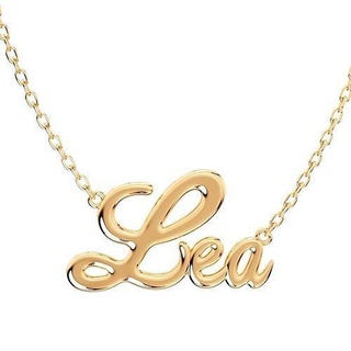 3d necklace pendant lea font shiny-npfn0002 diamond printable gem jewel jewellery gold jewelry pt3d delicate light weight models necklaces names words accessory 3d print model - Mito3D