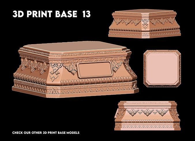 3d print base 13 printing platform bases platforms ornamental decor printable carving pack collection tabletop resin collectibles ornament classic religious religion statue art sculptures 3D print model - Mito3D