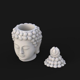 3d print buddha pot sculpture statue budha head religion budda printable cute interior plants minimalist vase decor houseware miniature 3dprint flower art 3d print model - Mito3D