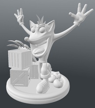 3d drucken absturz bandicoot karikatur playstation wumpa kiste kunst skulpturen 3d print model - Mito3D