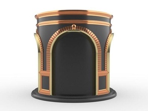 3d print cup high quality architectural arched entryway v1 solid water tight container design art pot pottery printable desktop plants classic antique retro architecture ancient traditional 3dprint house accessories 3d print model - Mito3D