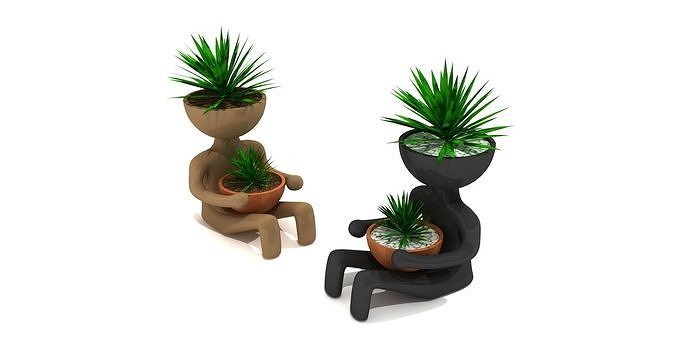 3d impression homme fleur pot asseoir 3dprinter jardin produit plante bougeoir ferme idiot nouille haricot jardinière cruche conception moderne d'appartement mis maison accessoires 3D print model - Mito3D