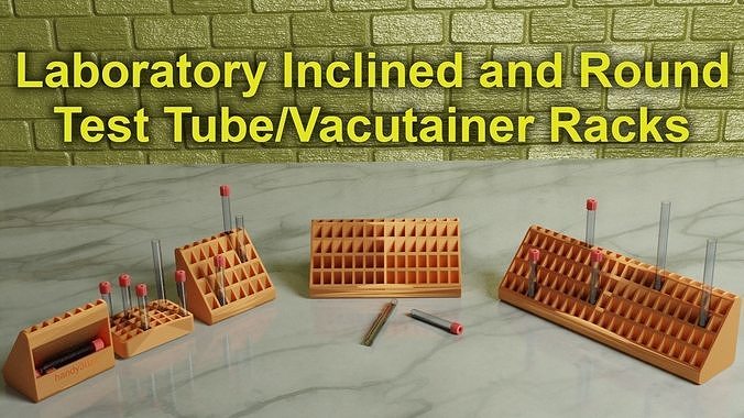 3d drucken bereit Labor geneigt runden Prüfung Tube Gestelle Gestell Stand Halter Unterstützung Gerät Unterseite Vacutainer Lager Flasche medizinisch Krankenhaus Wissenschaft Chemie Medizin Design industriell Box Ingenieurwesen 3D print model - Mito3D