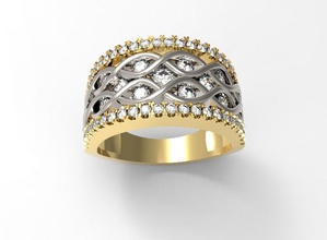 3d print ring model 08 jewelry engagement 3dmodel gold twistband renderings octane rhino gemvisionmatrix rings matrix silver diamond engagem jeweller wedding gem 3d print model - Mito3D