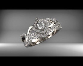 3d Stampa squillare modello 18 gioielleria platino gemma carati Fidanzamento nozze oro stampabile diamante argento moda dito sterlina prezioso rhinno matrice lusso splendente 3d print model - Mito3D