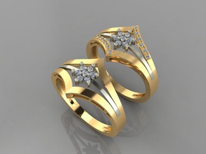 3d Stampa squillare modello 28 gioielleria oro argento stampabile platino gemma brillante sterlina moda bellezza diamante Fidanzamento orecchino zaffiro rhinno matrice anelli 3d print model - Mito3D