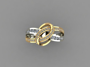 3d impresión anillo modelo 31 joyería joya plata oro Boda diamante libra esterlina platino Moda rhinno matriz anillos 3d print model - Mito3D