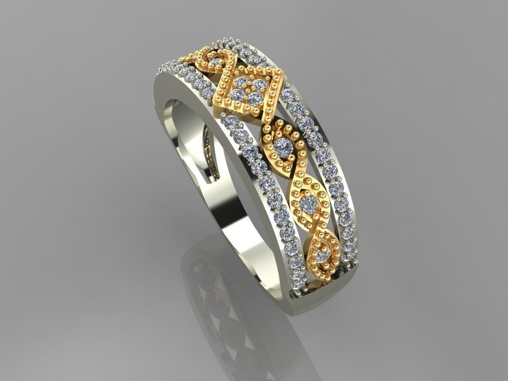3d stampa squillare modello 43 gioielleria platino nozze gemma diamante fidanzamento argento moda oro rhinno matrice earing anelli 3D print model - Mito3D