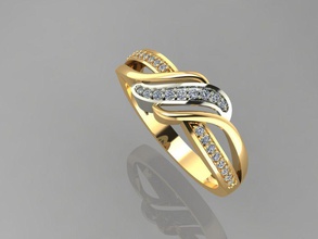 3d impressão anel modelo 48 joalheria ouro luxo Casamento diamante prata platina moda gema prototipagem argolas 3d print model - Mito3D