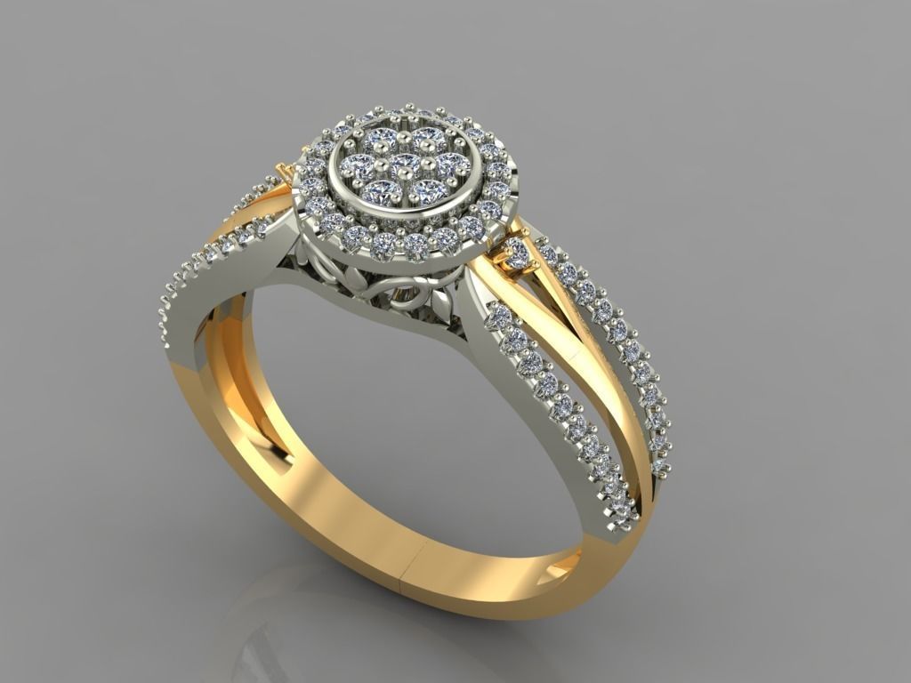 3d impresión anillo modelo 59 joyería joya platino Boda oro colgante pendiente brillante diamante compromiso arete 3D print model - Mito3D